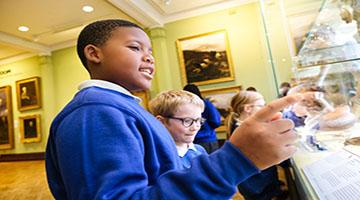 Schoolchildren at The Beaney