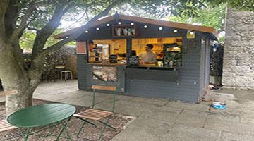 Cafe in hut in park