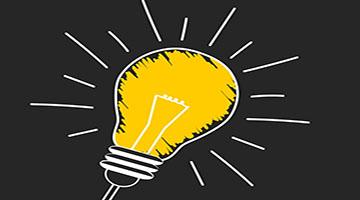 Illustration of a yellow lightbulb