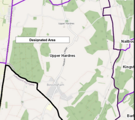 Map of Upper Hardres neighbourhood plan area