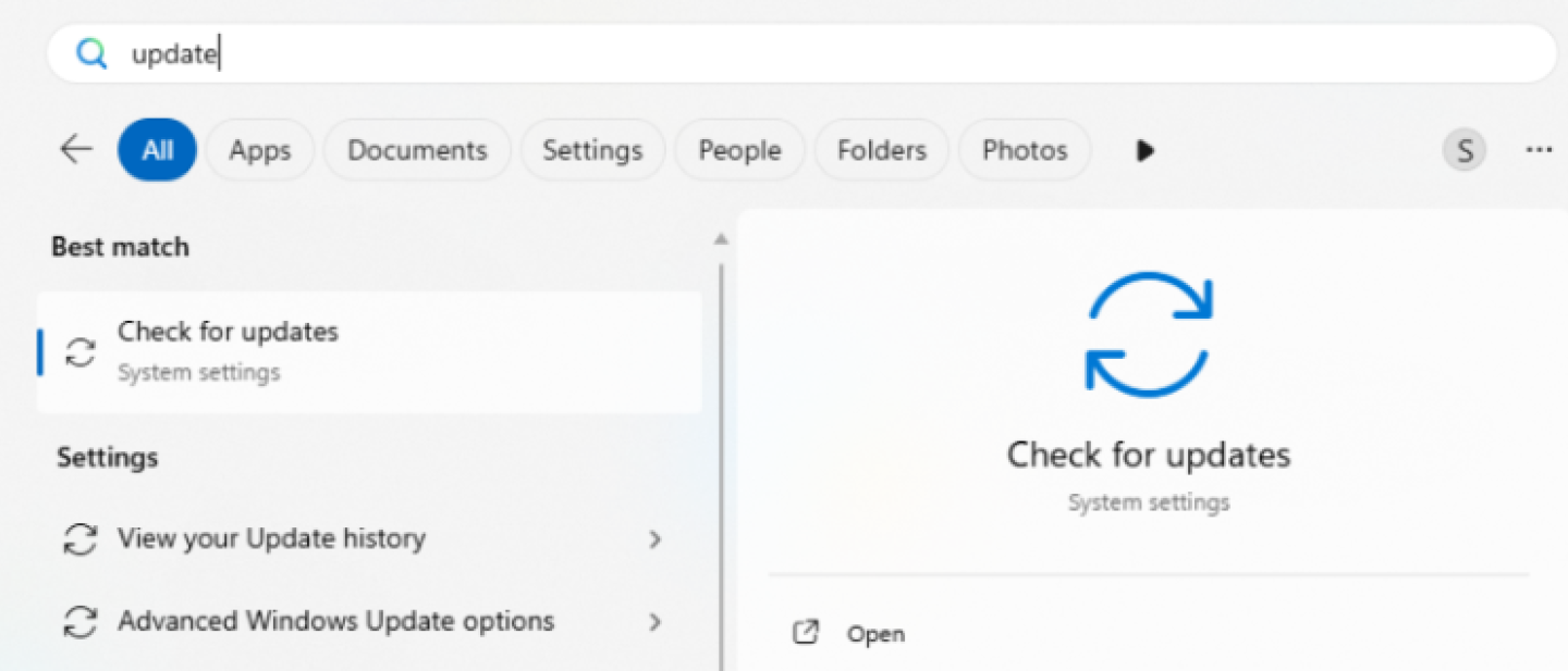 Microsoft check updates setting