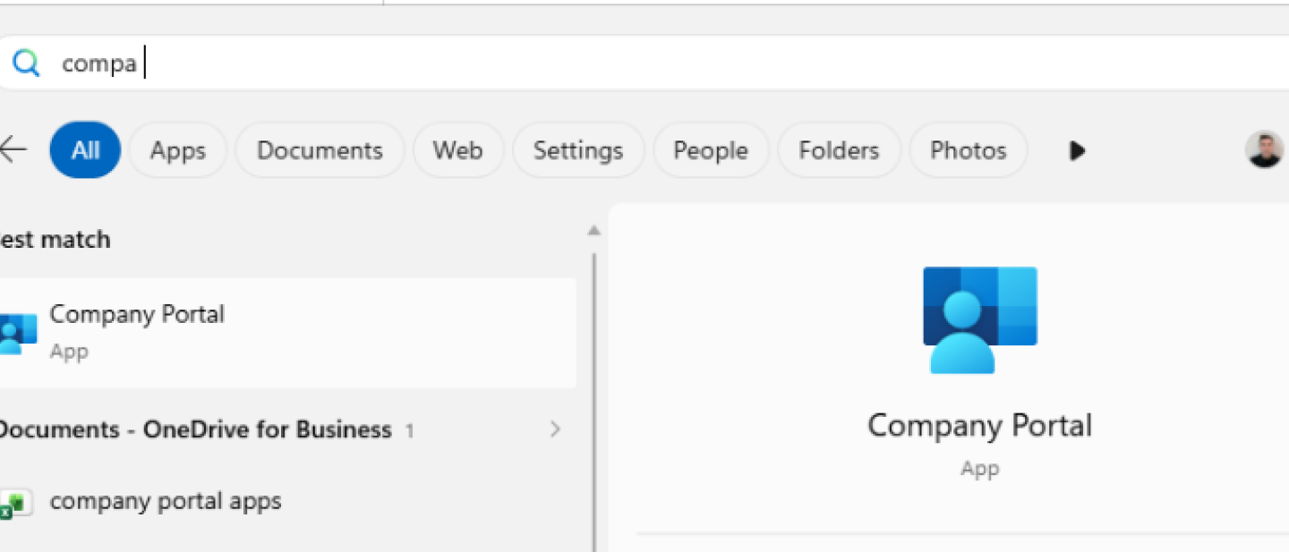 Microsoft Company Portal settings