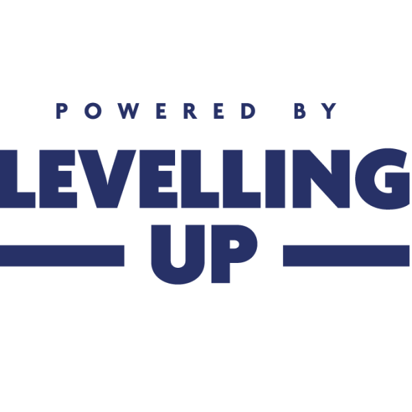 powered by levelling up logo